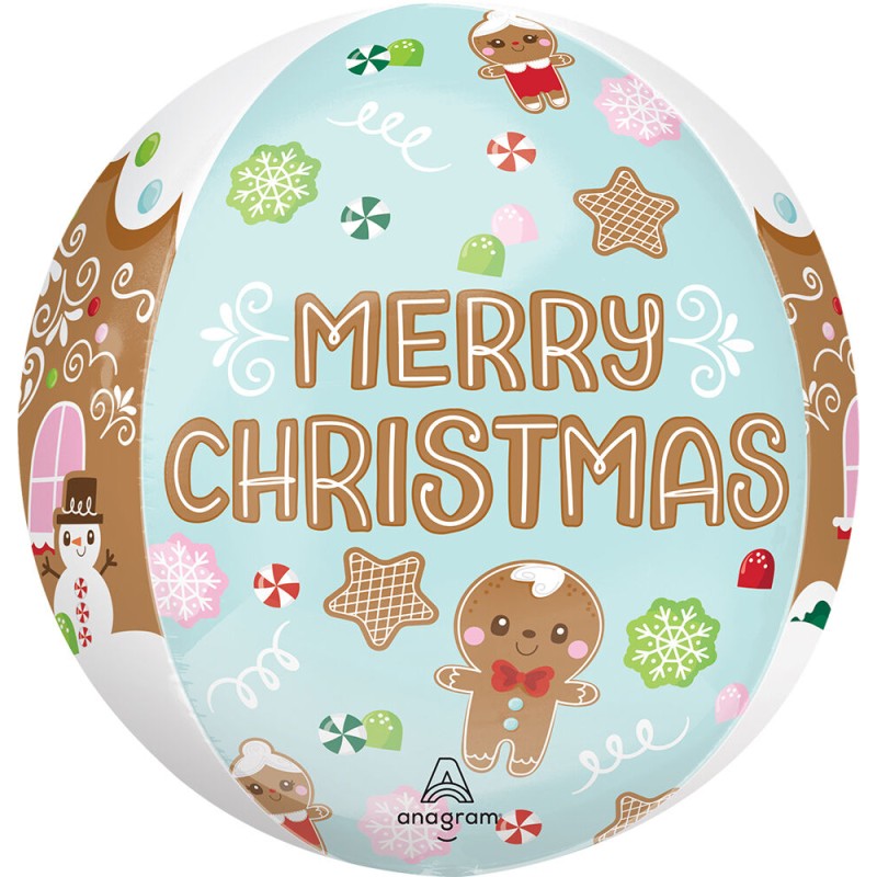 BALLON METALLIQUE ORBZ 38 CM MERRY CHRISTMAS