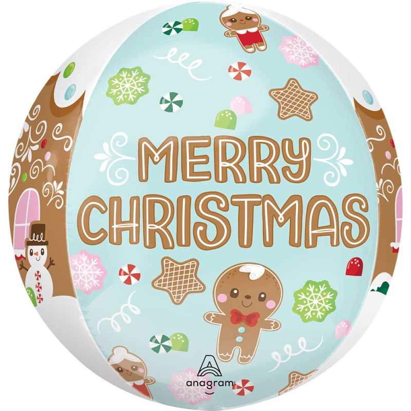 BALLON METALLIQUE ORBZ 38 CM MERRY CHRISTMAS 