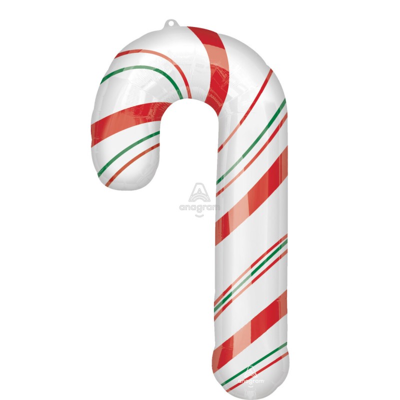 BALLON METALLIQUE CANDY CANE 93CM