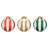 BALLON METALLIQUE BOULES DE NOEL ROUGE VERT ET OR 3 BOULES 42 X 46 CM