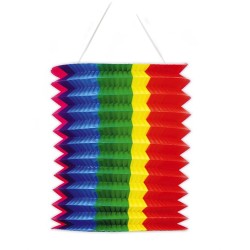 LAMPION CYLINDRIQUE MULTICOLORE 20 CM