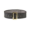 CEINTURE NOIRE LARGE BOUCLE DOREE