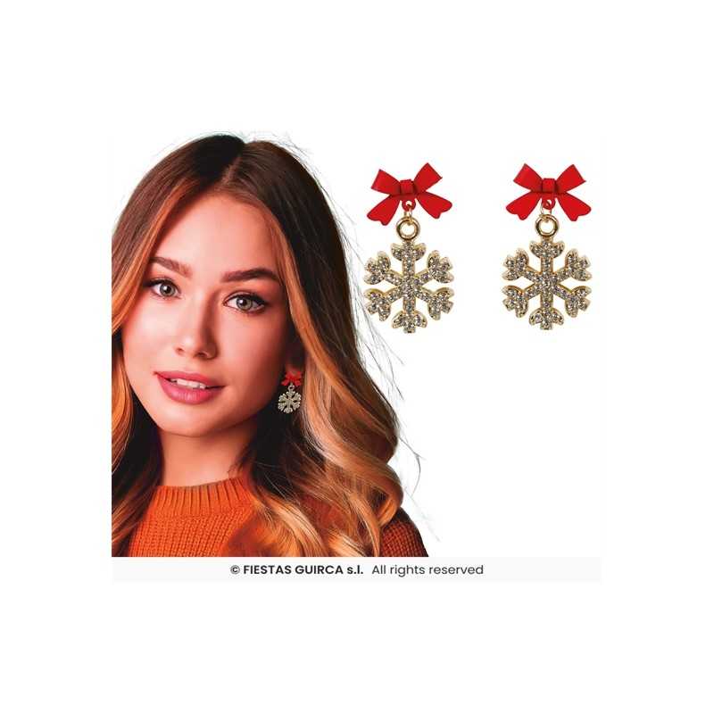 PAIRES DE BOUCLES D'OREILLES NOEL FLOCONS 