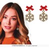 PAIRES DE BOUCLES D'OREILLES NOEL FLOCONS 
