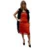 DEGUISEMENT ROBE CHARLESTONE FRANGEE PETITES BRETELLES ROUGE TAILLE L