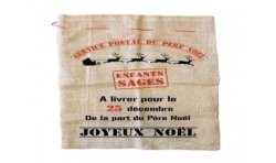 SAC JUTE SERVICE POSTAL DE NOEL 50 X 70 CM