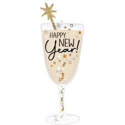 BALLON METALLIQUE 101 CM COUPE DE CHAMPAGNE