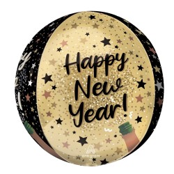 BALLON METALLIQUE ORBZ 38CM HAPPY NEW YEAR 