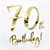 20 SERVIETTES BLANC 70 TH BIRTHDAY OR 33 X 33 CM