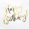 20 SERVIETTES PAPIER BLANC HAPPY BIRTHDAY OR 33 X 33 CM