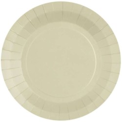 10 ASSIETTES CARTON RONDE CREME OU SABLE 18 CM