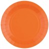 10 ASSIETTES CARTON RONDE ORANGE 18 CM