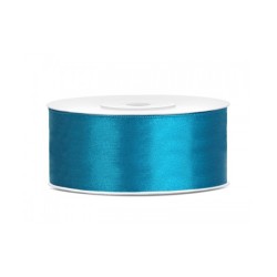 RUBAN SATIN BLEU TURQUOISE 25 MM x 25 M