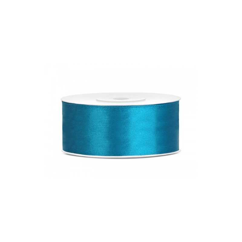 RUBAN SATIN BLEU TURQUOISE 25 MM x 25 M