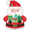 BALLON METALLIQUE PERE NOEL CADEAUX DANS LES BRAS 50 X 63 CM