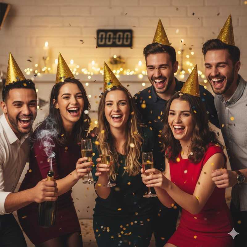 6 CHAPEAUX DE FETE GLITTER OR PAILLETTE