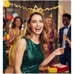 3 TIARES COURONNES OU DIADEMES DE FETE GLITTER OR PAILLETTE