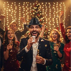 CHAPEAU BORSALINO A SEQUINS NOIR