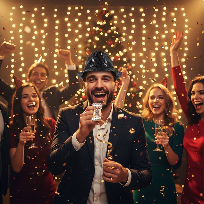 CHAPEAU BORSALINO A SEQUINS NOIR