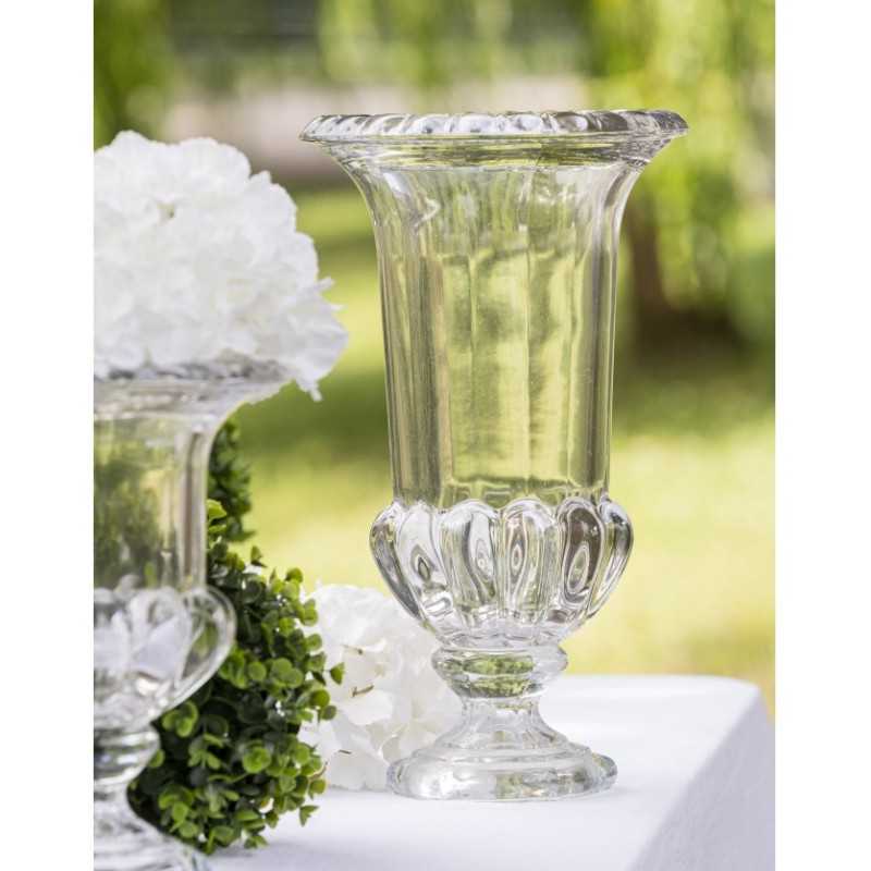VASE VERRE FLORENCE TRANSPARENT 21.5CM X 21.5CM X 37.5CM