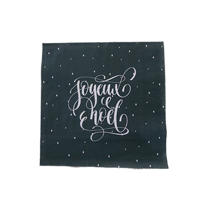 20 SERVIETTES JOYEUX NOEL VERT 32.5 X 32.5 CM