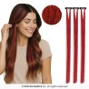 3 MECHES A CLIPSER ROUGE GLITTER 50 CM