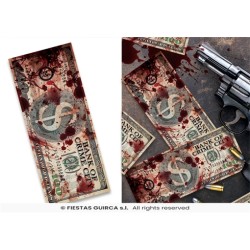 75 BILLETS DOLLARS ENSANGLANTES 6X15 CM