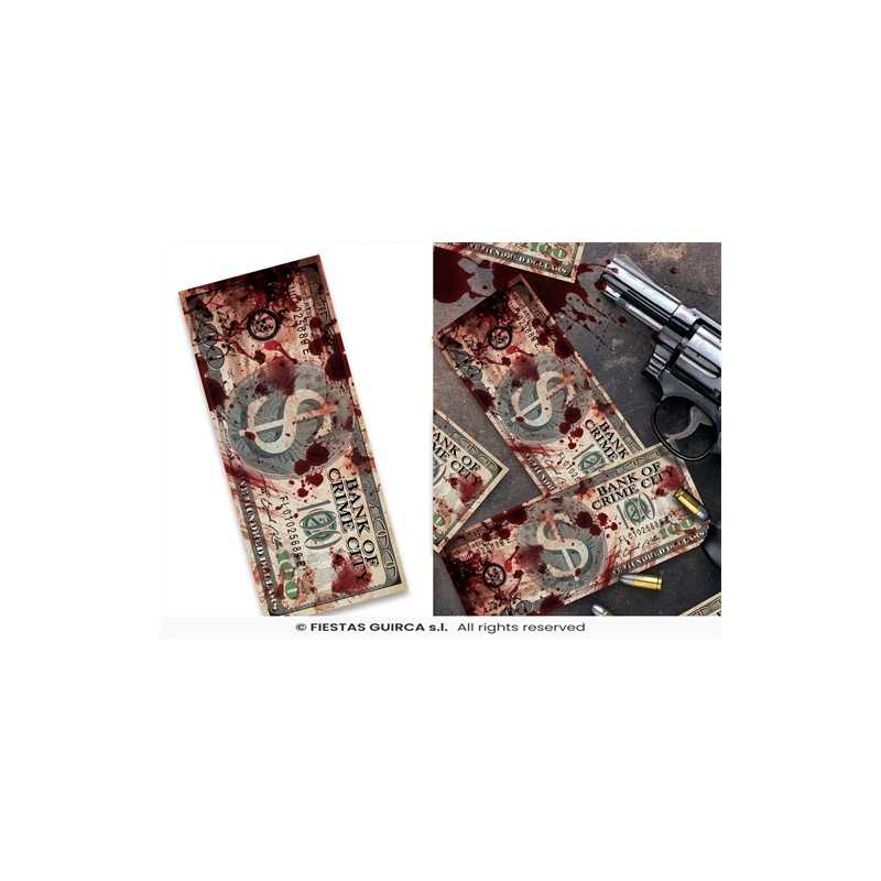 75 BILLETS DOLLARS ENSANGLANTES 6X15 CM