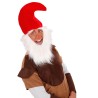 BONNET OU CHAPEAU DE LUTIN ROUGE OU GRAND SCHTROUMPF AVEC BARBE ET SOURCILS