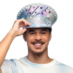 CASQUETTE SEQUIN ARGENT STAR FESTIVAL