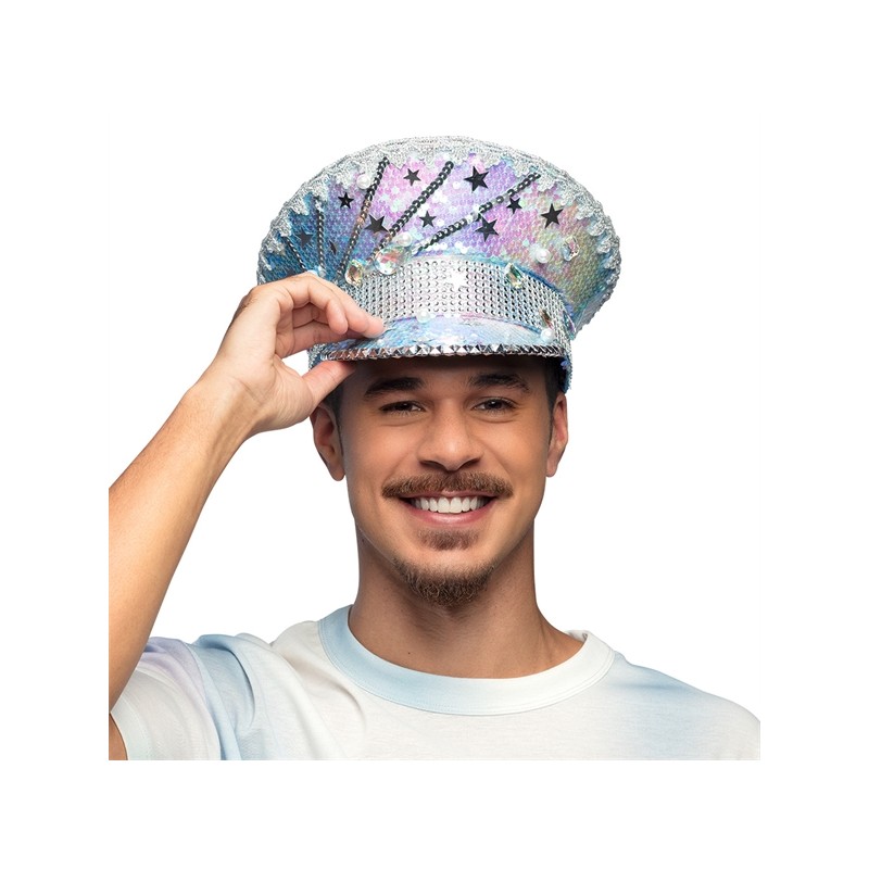 CASQUETTE SEQUIN ARGENT STAR FESTIVAL