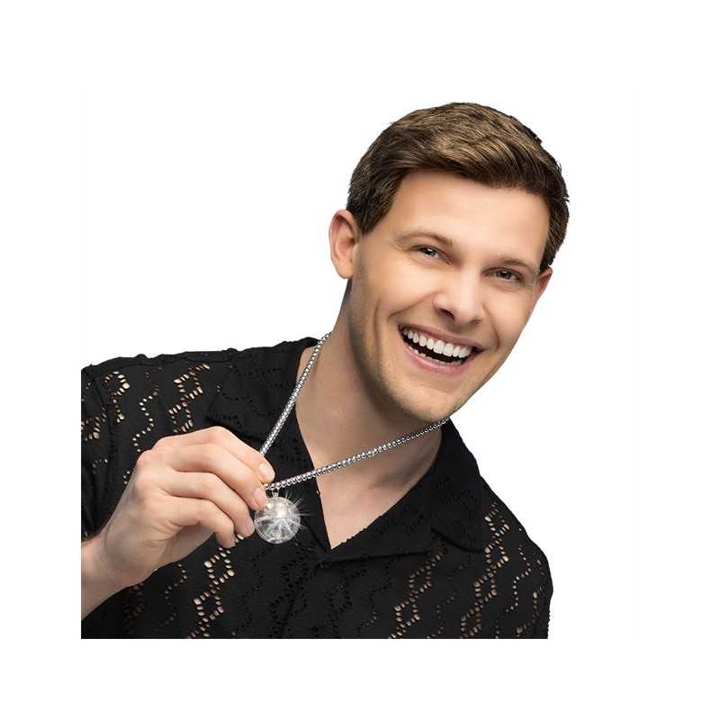 COLLIER BOULE A FACETTE DISCO LED