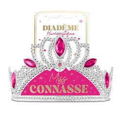 DIADEME HUMORISTIQUE MISS CONNASSE ARGENT ROSE ET OR