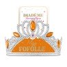 DIADEME HUMORISTIQUE MISS FOFOLLE ARGENT ORANGE ET OR