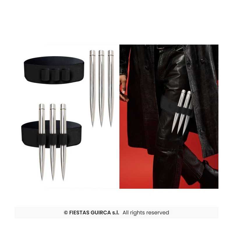 JARRETIERE OU HOLSTER DE JAMBEAVEC 3 BALLES 20 CM