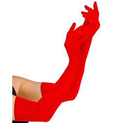 LONG GANTS ROUGE SATIN ELASTHANE 60 CM