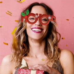 LUNETTES DE NOEL HO HO HO ROUGE PAILLETTE KITCH