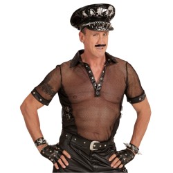 MITAINES SIMILI CUIR ROCK NOIRES TAILLE XL