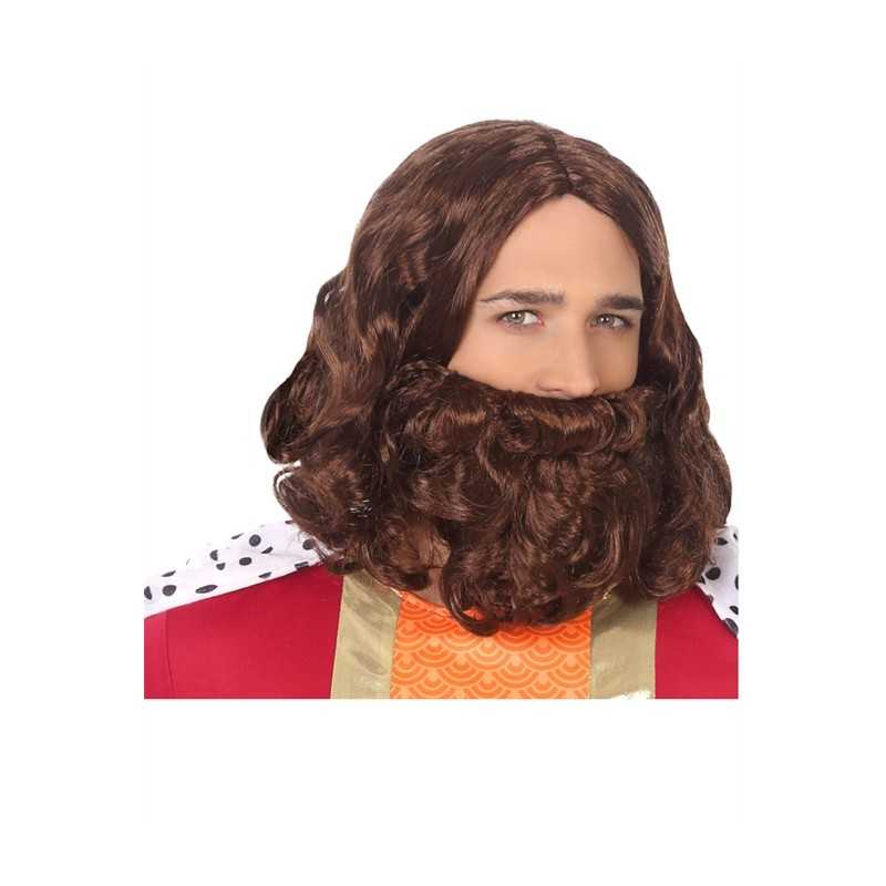PERRUQUE + BARBE DE PROPHETE BRUNE OU DE JESUS