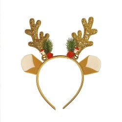 SERRE-TETE RENNE DE NOEL OR ET ROUGE