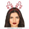 SERRE-TETE OU DIADEME NOEL ROUGE AVEC STRASS CORNES DE RENNE