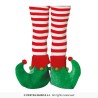 SUR CHAUSSURES OU CHAUSSONS DE LUTIN OU ELF VERT ET ROUGE TAILLE ENFANT