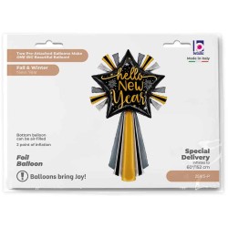 BALLON GEANT ETOILE HELLO NEW YEAR 152 CM