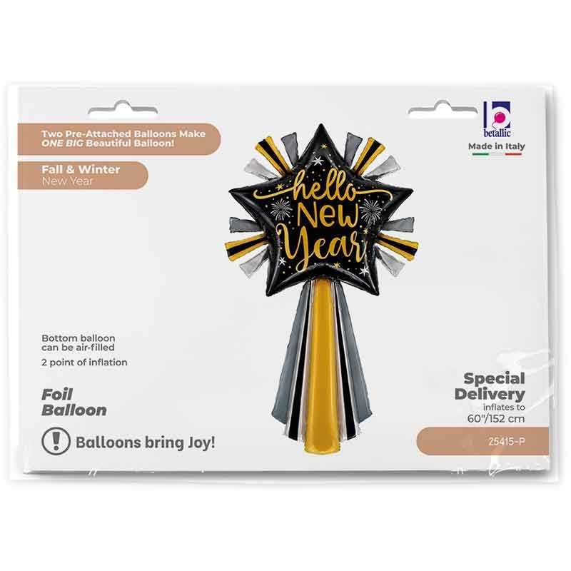 BALLON GEANT ETOILE HELLO NEW YEAR 152 CM 