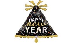 BALLON METALLIQUE CHAPEAU HAPPY NEW YEAR 81 CM 