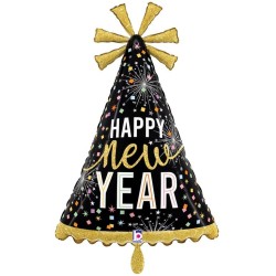 BALLON METALLIQUE CHAPEAU HAPPY NEW YEAR 81 CM 