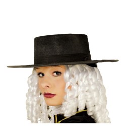 CHAPEAU NOIR FEUTRE LARGE BORD ZORRO