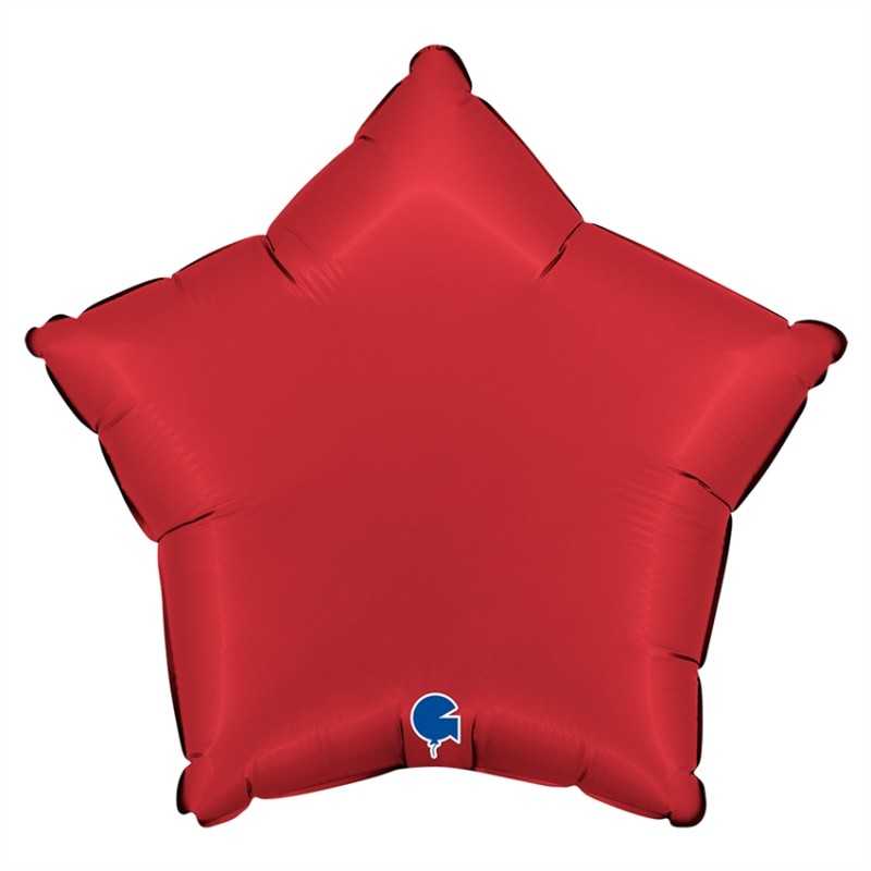 BALLON METALLIQUE ETOILE 46 CM SATIN ROUGE