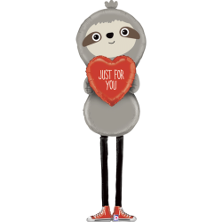 BALLON METALLIQUE PARESSEU AVEC COEUR 152 CM 