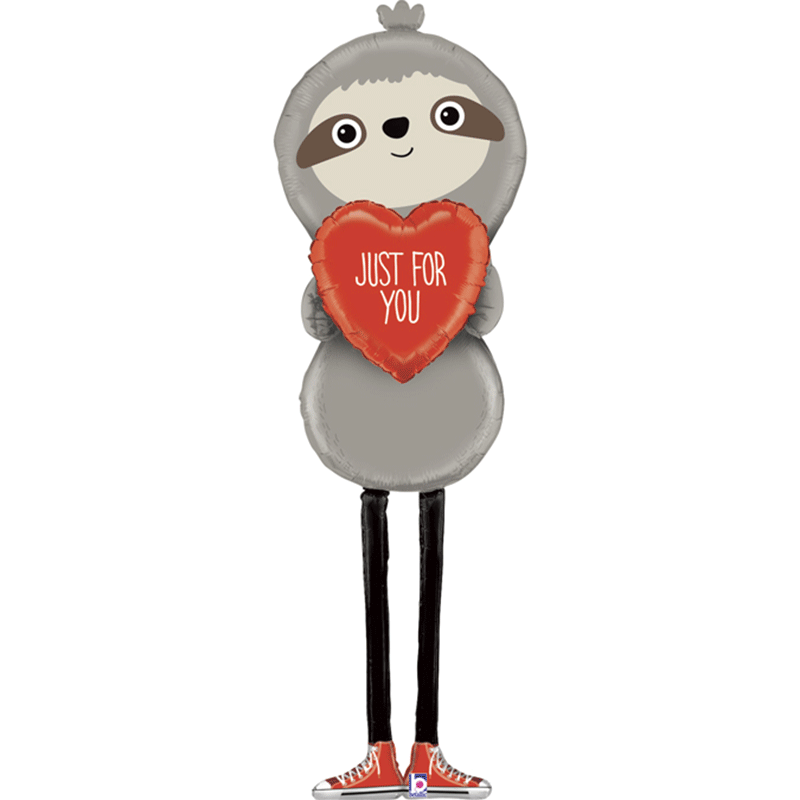 BALLON METALLIQUE PARESSEU AVEC COEUR 152 CM 